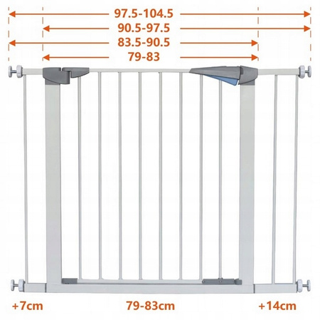 Bramka zabezpieczająca REVENTO R-9 (79-104 cm) 