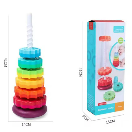 Interaktywna zakręcona wieża dla dzieci BETTER TOYS Piramida 18403