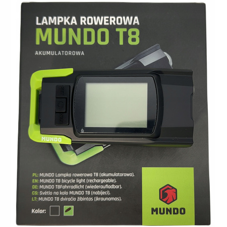 Lampka rowerowa 3w1 MUNDO T8  (zielona)